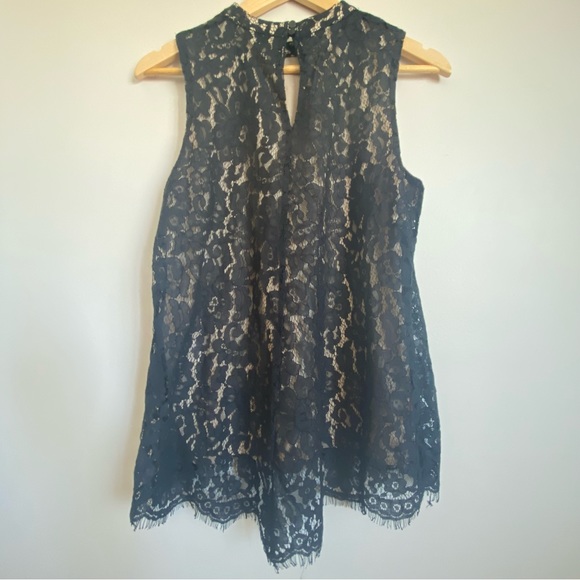 Rose + Olive. Lace tank top. Medium. Lace overlay with tan lining. - Picture 5 of 8
